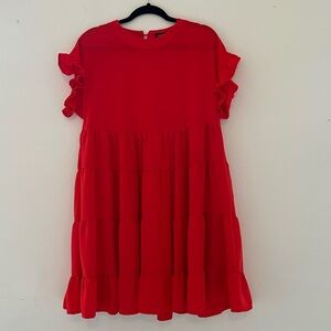MIHOLL RED SHORT SLEEVES DRESS PRE LOVED SIZE L